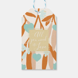 Love Valentijnsdag Hearts Branches Flowers Sinaasa Cadeaulabel