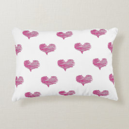 Love Valentijnsdag Hot Pink Heart Sketch Accent Kussen