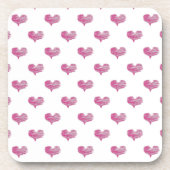 Love Valentijnsdag Hot Pink Heart Sketch Bier Onderzetter (Voorkant)