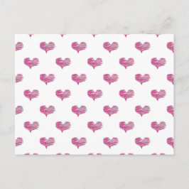 Love Valentijnsdag Hot Pink Heart Sketch Briefkaart