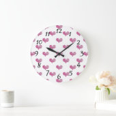 Love Valentijnsdag Hot Pink Heart Sketch Grote Klok (Huis)