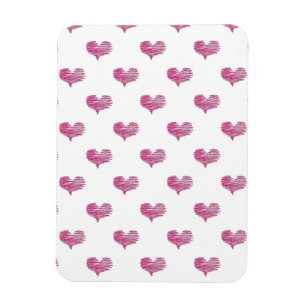 Love Valentijnsdag Hot Pink Heart Sketch Magneet