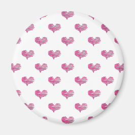 Love Valentijnsdag Hot Pink Heart Sketch Magneet