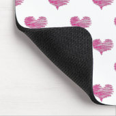 Love Valentijnsdag Hot Pink Heart Sketch Muismat (Hoek)