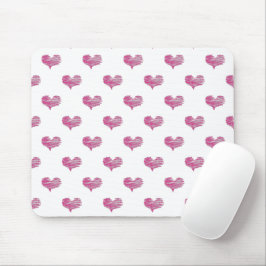 Love Valentijnsdag Hot Pink Heart Sketch Muismat