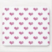 Love Valentijnsdag Hot Pink Heart Sketch Muismat (Voorkant)