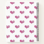 Love Valentijnsdag Hot Pink Heart Sketch Notitieboek (Achterkant)