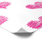 Love Valentijnsdag Hot Pink Heart Sketch Poster (Hoek)