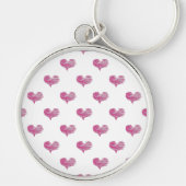 Love Valentijnsdag Hot Pink Heart Sketch Sleutelhanger (Voorkant)