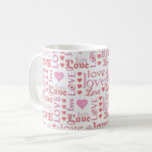Love Valentijnsdag Love Cute Calligraphy Pink Koffiemok (Voorkant links)