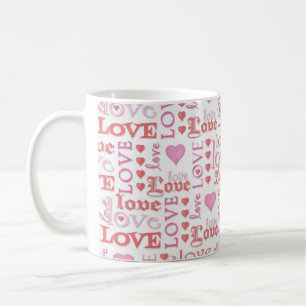 Love Valentijnsdag Love Cute Calligraphy Pink Koffiemok