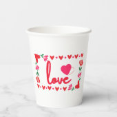 Love Valentijnsdag Paper Cups Papieren Bekers (Achterkant)