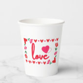 Love Valentijnsdag Paper Cups Papieren Bekers (Voorkant)