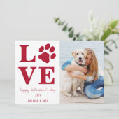 Love Valentijnsdag Pet Dog Foto Feestdagenkaart (Staand voorkant)