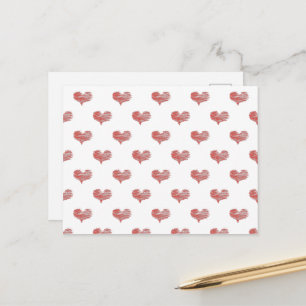 Love Valentijnsdag Red Heart Sketch Briefkaart