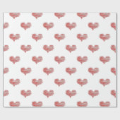 Love Valentijnsdag Red Heart Sketch Cadeaupapier (Vlak)