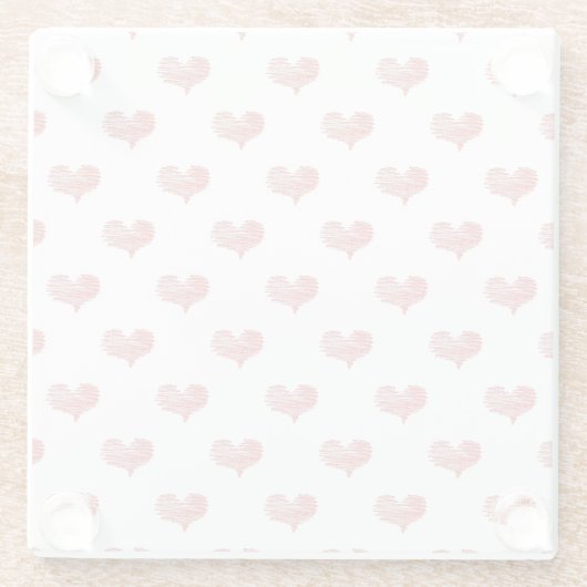 Love Valentijnsdag Red Heart Sketch Glazen Onderzetter (Achterkant)