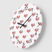 Love Valentijnsdag Red Heart Sketch Grote Klok (Hoek)
