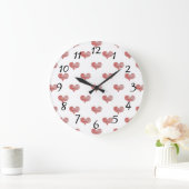 Love Valentijnsdag Red Heart Sketch Grote Klok (Huis)