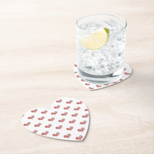 Love Valentijnsdag Red Heart Sketch Kartonnen Onderzetters (Insitu)