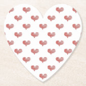 Love Valentijnsdag Red Heart Sketch Kartonnen Onderzetters (Voorkant)