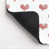 Love Valentijnsdag Red Heart Sketch Muismat (Hoek)