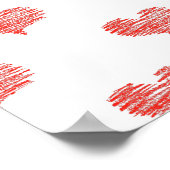 Love Valentijnsdag Red Heart Sketch Poster (Hoek)