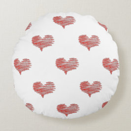 Love Valentijnsdag Red Heart Sketch Rond Kussen