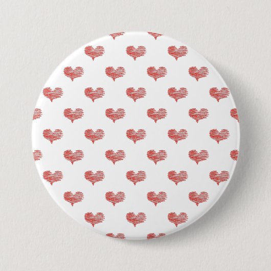 Love Valentijnsdag Red Heart Sketch Ronde Button 7,6 Cm (Voorkant)