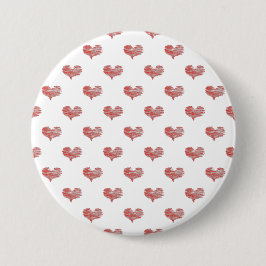 Love Valentijnsdag Red Heart Sketch Ronde Button 7,6 Cm