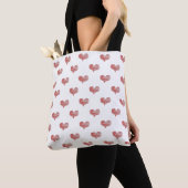Love Valentijnsdag Red Heart Sketch Tote Bag (Dichtbij)