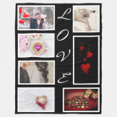 LOVE Valentijnsdag Red Hearts Photo Collage Fleece Deken (Voorkant)