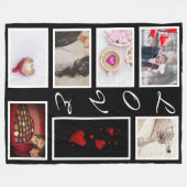 LOVE Valentijnsdag Red Hearts Photo Collage Fleece Deken (Voorkant (Horizontaal))