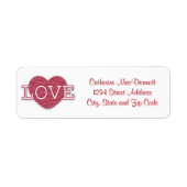 Love Valentijnsdag Return Address Label (Voorkant)