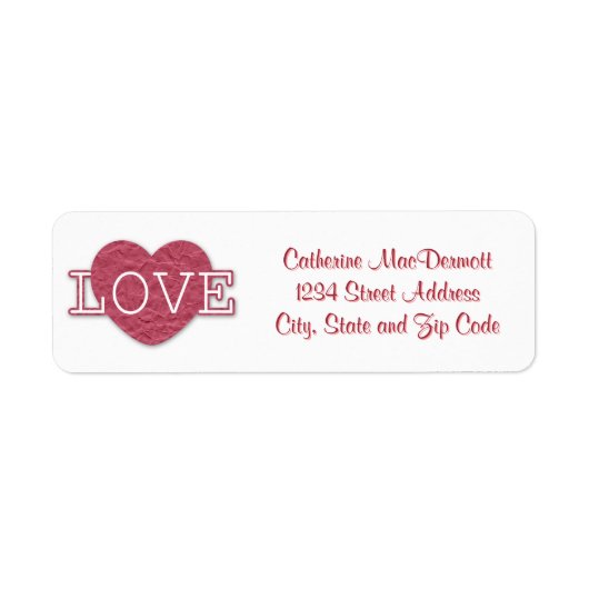 Love Valentijnsdag Return Address Label (Voorkant)