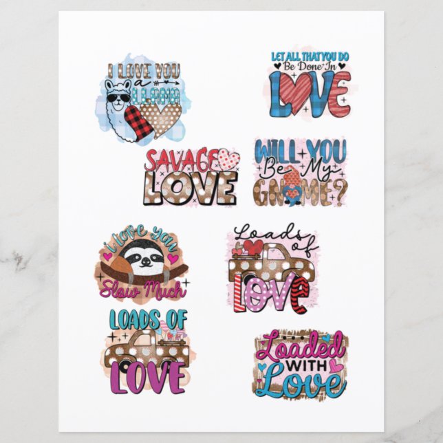 Love Valentijnsdag Romantic Scrapbook Elements (Voorkant)