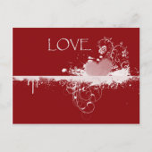 LOVE Valentijnsdag Rood Wit Hart Cadeaus Feestdagenkaart (Voorkant)