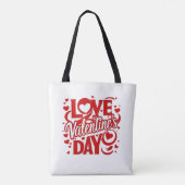 Love Valentijnsdag Schouder Canvas tas (Achterkant)