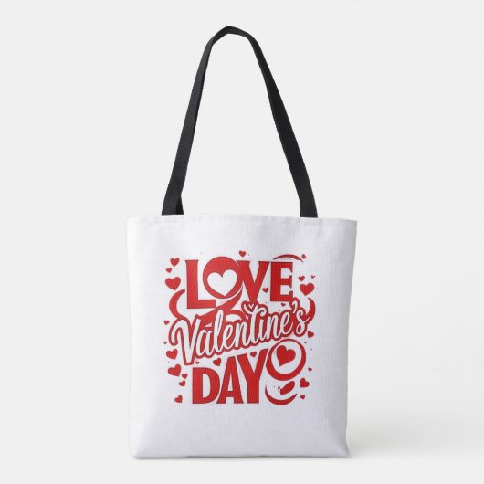 Love Valentijnsdag Schouder Canvas tas (Achterkant)
