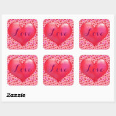 Love, Valentijnsdag Square Stickers, Glossy Vierkante Sticker (Vel)