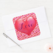 Love, Valentijnsdag Square Stickers, Glossy Vierkante Sticker (Envelop)