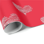 Love Valentijnsdag White Heart Sketch Cadeaupapier (Rol Hoek)