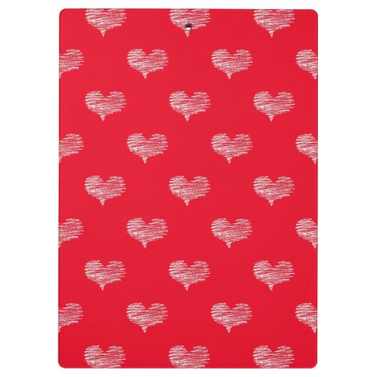 Love Valentijnsdag White Heart Sketch Klembord (Achterkant)