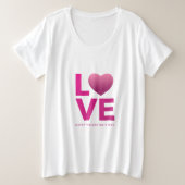 Love Valentijnsdag Womens Grote Maat T-shirt (Design voorkant)