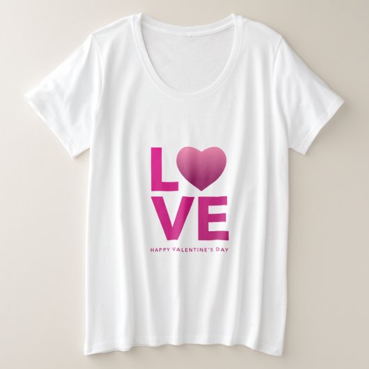 Love Valentijnsdag Womens Grote Maat T-shirt (Design voorkant)