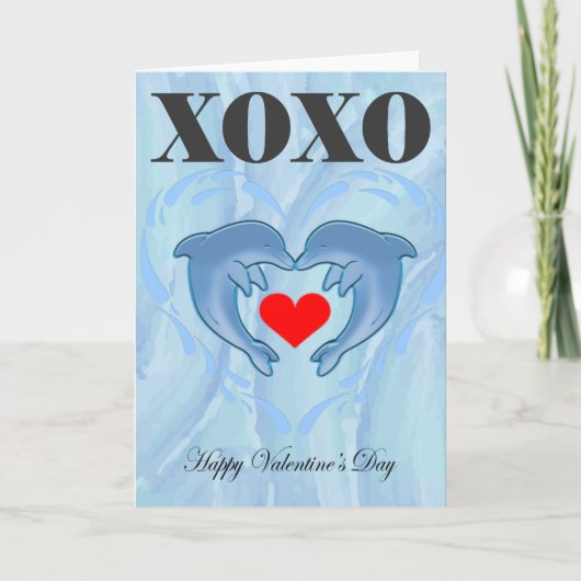 Love Valentijnsdag xoxo dolfijn Kaart (Voorkant)