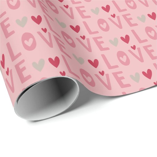 Love Valentine Day Hearts Cadeaupapier (Rol Hoek)
