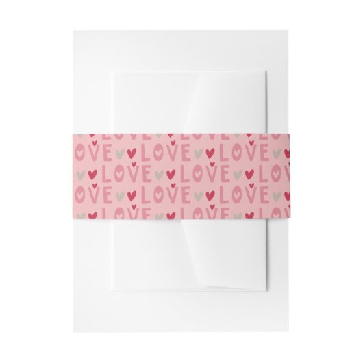Love Valentine Day Hearts Uitnodigingen Wikkel (Voorkant Voorbeeld)