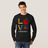 LOVE Valentines Day Apple Pencil Crayon Cute Libra T-shirt (Voorkant volledig)