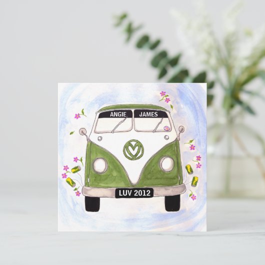 Love Van personalized trouwuitnodiging Kaart (Staand voorkant)
